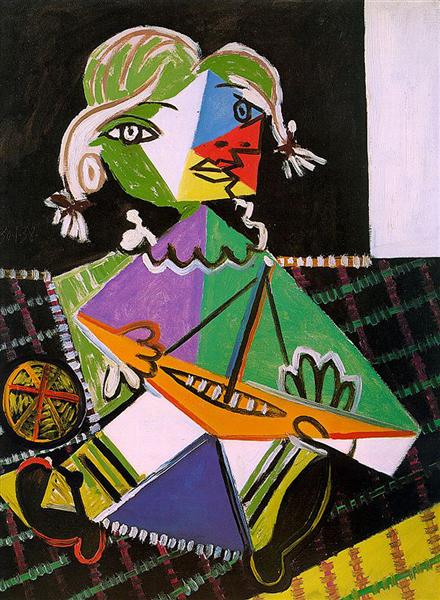 Pablo Picasso Oil Paintings Maya With Boat Maia Au Bateau